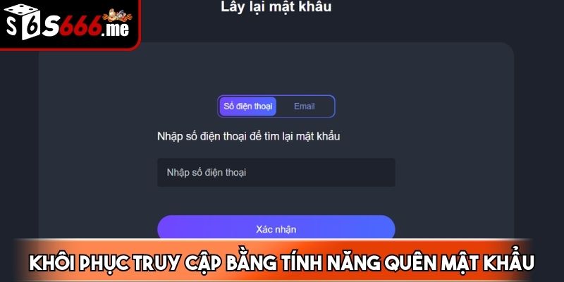 Lấy mã xác nhận từ hệ thống để bắt đầu tạo password mới